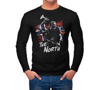 Neverless® Herren Longsleeve The North Wikinger Berserker Norwegen Valhalla Odin Ragnar Langarm-Shirt Fashion Streetstyle schwarz XXL