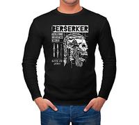 Neverless® Herren Longsleeve Valhalla Berserker Odin Ragnar Lodbrok Sons of Odin Totenkopf Langarm-Shirt Fashion Streetstyle schwarz XXL