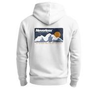 Neverless® Herren Sweatjacke Backprint Nature Lover Go Outside Zipjacke Zip-Hoodie Männer Outdoor Fashion Streetstyle Weiss XL