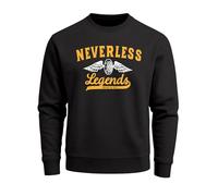 Neverless Herren Sweatshirt Biker Legends Reifen Flügel Wheel Wings Pullover Rundhalspullover