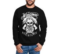 Neverless Herren Sweatshirt Lumberjack Woodsman Hipster Bart Skull Totenkopf Pullover für Männer schwarz 3XL