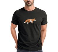 Neverless® Herren T-Shirt Aufdruck Fuchs Polygon Kunstdruck Geometrie Outdoor Logo Tier Motiv Fashion Streetstyle Anthrazit XL