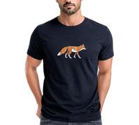 Neverless® Herren T-Shirt Aufdruck Fuchs Polygon Kunstdruck Geometrie Outdoor Logo Tier Motiv Fashion Streetstyle Navy 5XL