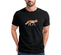 Neverless® Herren T-Shirt Aufdruck Fuchs Polygon Kunstdruck Geometrie Outdoor Logo Tier Motiv Fashion Streetstyle Schwarz S