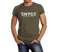 Neverless® Herren T-Shirt Aufdruck NYC New York City Airforce Supply Army Print Army XL