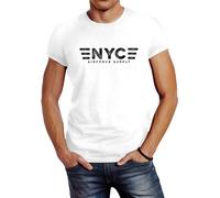 Neverless® Herren T-Shirt Aufdruck NYC New York City Airforce Supply Army Print Weiss XXL