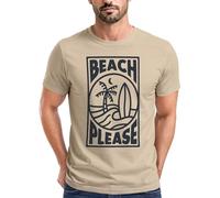 Neverless® Herren T-Shirt Beach Please Surfing Surfboard Wave Welle Sommer Print Fashion Streetstyle