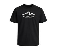 Neverless® Herren T-Shirt - Berg Unknown - Printshirt Oversized Relaxed Fit Sommer Fashion Streetstyle Schwarz 3XL