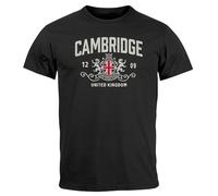 Neverless® Herren T-Shirt Cambridge United Kingdom Union Jack England Print Retro Aufdruck Fashion Streetstyle Schwarz XL