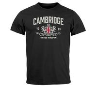 Neverless® Herren T-Shirt Cambridge United Kingdom Union Jack England Print Retro Aufdruck Fashion Streetstyle schwarz XXL
