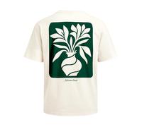 Neverless® Herren T-Shirt - Flower Vase - Oversized Relaxed Fit Printshirt Sommer Fashion Streetstyle Hell-beige L