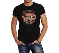 Neverless Herren T-Shirt Hot Rod Big Block Car Tuning V8 Vintage Truck Print Slim Fit Schwarz M