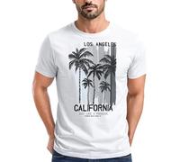 Neverless® Herren T-Shirt Los Angeles California USA Sommer Bedruckt Aufdruck Print Surfing Fashion Weiss L