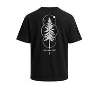 Neverless® Herren T-Shirt - Outdoor Baum - Printshirt Oversized Relaxed Fit Sommer Fashion Streetstyle Schwarz M