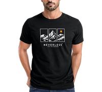 Neverless® Herren T-Shirt Outdoor Design Berge Statement Into The Unknown Adventure Fashion Streetstyle Schwarz XL