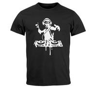 Neverless® Herren T-Shirt Techno DJ Bruce Lee Parodie Printshirt Tanzen Elekronische Musik Fashion Schwarz M