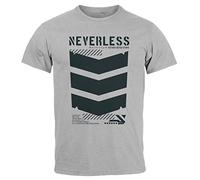 Neverless® Herren T-Shirt Techwear Trend Motive Japanese Streetstyle Military Fashion Fashion Streetstyle grau XL