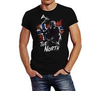 Neverless® Herren T-Shirt The North Wikinger Berserker Norwegen Valhalla Odin Ragnar Fashion Streetstyle schwarz XL
