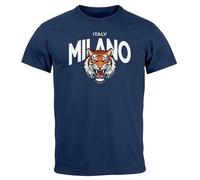 Neverless® Herren T-Shirt Tiger Frontprint Aufdruck Milano Mailand Italy Fashion Streetstyle