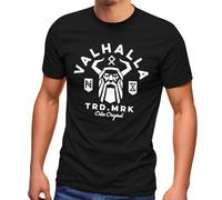 Neverless® Herren T-Shirt Valhalla Odin Runen Wikinger Fashion Streetstyle Schwarz L