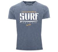 Neverless® Herren T-Shirt Vintage Shirt Printshirt California Surf Used Look Slim Fit