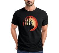 Neverless® Herren T-Shirt Wander-Motiv Trekking Aufdruck Printshirt Outdoor Fashion Streetstyle Schwarz M