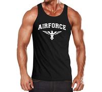 Neverless® Herren Tank-Top Airforce US Army Adler Militär Muskelshirt Muscle Shirt schwarz L