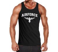 Neverless® Herren Tank-Top Airforce US Army Adler Militär Muskelshirt Muscle Shirt Schwarz M