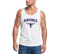 Neverless® Herren Tank-Top Airforce US Army Adler Militär Muskelshirt Muscle Shirt Weiss 3XL