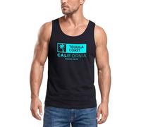Neverless® Herren Tank-Top California Print Ocean Drive Kalifornien Palme Sommer Fashion Streetstyle Muskelshirt Muscle Shirt Schwarz XL