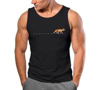 Neverless® Herren Tank-Top Fuchs Fox Wald Tiermotiv Logo Print Badge Fashion Streetstyle Muskelshirt Schwarz M