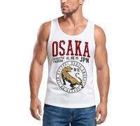 Neverless® Herren Tank-Top Japan Osaka Tiger Athletic Hattori Hanzo Asien Style Aufdruck Print Muskelshirt Muscle Shirt Weiss XXL