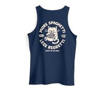 Neverless® Herren Tank-Top Katze Backprint Pasta Lovers Fashion Streetstyle Muskelshirt Sommer Fashion Navy XL