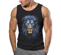 Herren Tank-Top Löwe Lion Art-Print Kunst Illustration Aufdruck Printshirt Muskelshirt