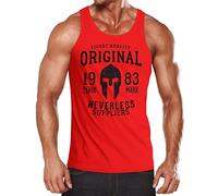 Neverless Herren Tank-Top Original Gladiator Sparta Helm Athletic Vintage Muskelshirt Muscle Shirt rot S