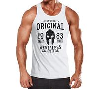 Neverless Herren Tank-Top Original Gladiator Sparta Helm Athletic Vintage Muskelshirt Muscle Shirt weiß M