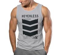 Neverless® Herren Tank-Top Techwear Trend Motive Japanese Streetstyle Military Fashion Muskelshirt Grau 3XL