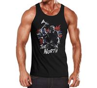 Neverless® Herren Tank-Top The North Wikinger Berserker Norwegen Valhalla Odin Ragnar Muskelshirt Muscle Shirt schwarz XXL