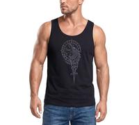 Neverless® Herren Tank-Top Wikinger Kompass Fenriswolf Fenrir Vegvisir Wolf Asgard Valhalla Muskelshirt Muscle Shirt