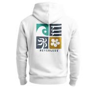 Neverless® Hoodie Backprint Herren Surfer Style Rückenaufdruck Icons Maritim Kapuzen-Pullover Männer Fashion Streetstyle Weiss S