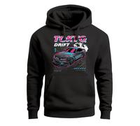 Hoodie Backprint Herren Tokyo Japan Style Racing Car Rückenaufdruck Kapuzen-Pullover Männer Fashion Streetstyle - Tokyo Drift schwarz frontnprint L