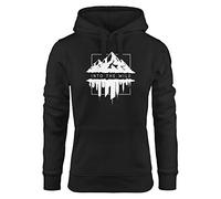 Neverless Hoodie Damen Into The Wild Berge Skyline Kapuzen-Pullover Frauen schwarz L