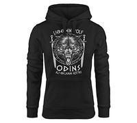 Neverless® Hoodie Damen Lieber EIN Wolf Odins als EIN Lamm Gottes nordische Mythologie Wikinger Kapuzen-Pullover Fashion Streetstyle schwarz M