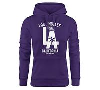 Neverless Hoodie Damen Los Angeles California LA Palme Sweatshirt Kapuze Kapuzenpullover Lila M