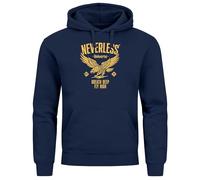 Neverless® Hoodie Herren Adler Eagle Print Retro Aufdruck Vintage Design Kapuzen-Pullover Männer Fashion Streetstyle Navy 5XL