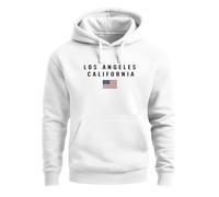 Hoodie Herren Bedruckt Schriftzug California Los Angeles USA Amerika Flagge Fashion Streetstyle - California weiß M