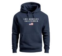 Neverless® Hoodie Herren Bedruckt Schriftzug California Los Angeles USA Amerika Flagge Fashion Streetstyle Navy L