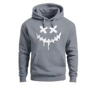 Neverless® Hoodie Herren Bedruckt Techwear Fashion Streetstyle Smiling Face Smile Trend Fashion Streetstyle