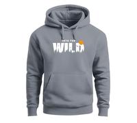 Neverless® Hoodie Herren Brustprint Bedruckt Into The Wild Schriftzug Outdoor Fashion Kapuzen-Pullover Männer Convoy-Grey XL