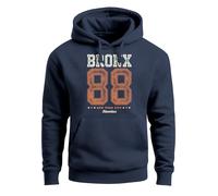 Neverless® Hoodie Herren College Motiv Schriftzug Bronx 88 New York City Kapuzen-Pullover Männer Navy L